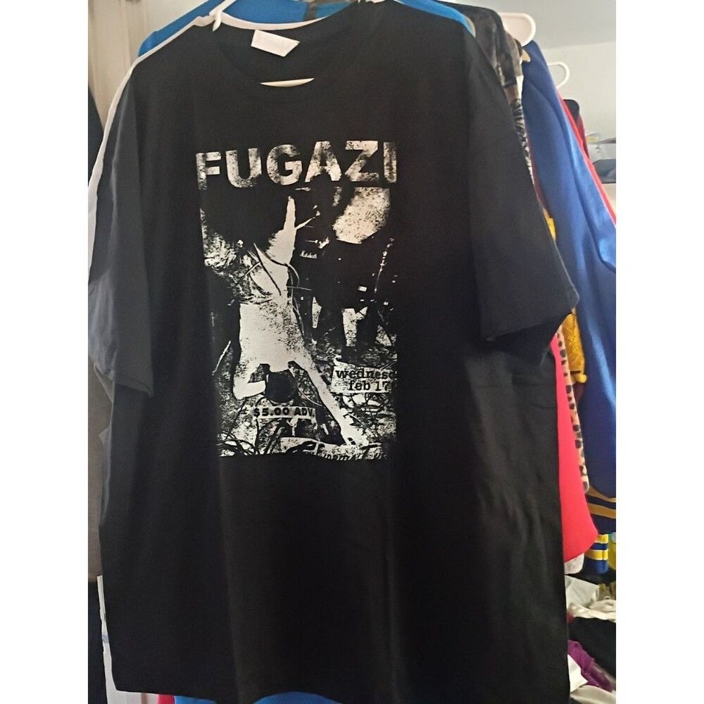 RARE FUGAZI POST PUNK ROCK BAND 100% COTTON SCREENPRINT L